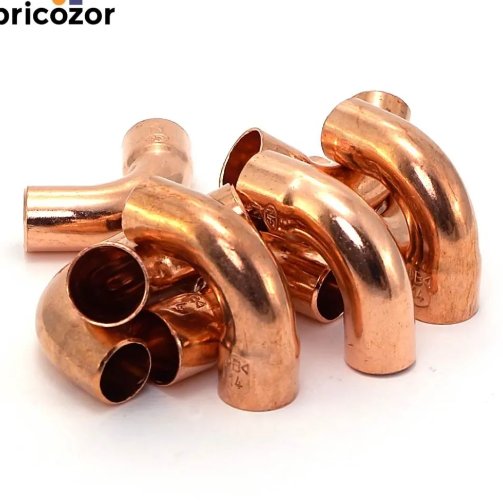 10 X Coude cuivre 90° grand rayon M/F à souder 1ACU BRICOZOR