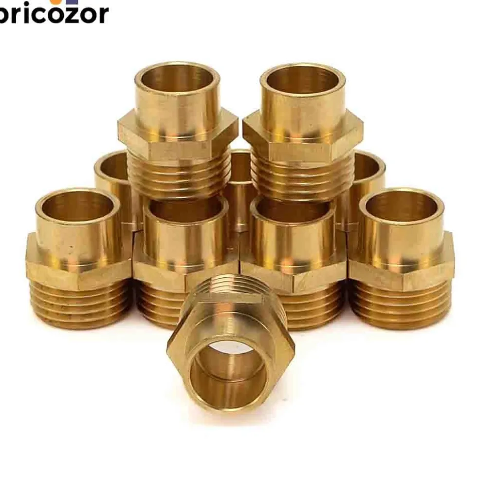 X10 Manchon laiton 243GCU à souder mâle 15x21 à visser BRICOZOR