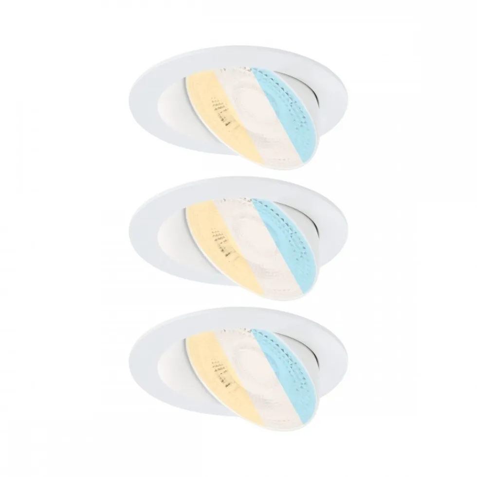 3 x Spot LED à encastrer orientable - 5W - gradable - WhiteSelect PAULMANN